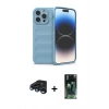 MARSİLYAN™- iPhone 15 Pro Kılıf Atlas Koleksiyonu - Şeffaf 360 Full Body Arka Koruyucu + Raze Metal Kamera Lens - LT
