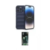 MARSİLYAN™- iPhone 15 Pro Kılıf Atlas Koleksiyonu - Siyah 360 Mat Full Body Arka Koruyucu