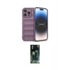 MARSİLYAN™- iPhone 15 Pro Kılıf Atlas Koleksiyonu - Siyah 360 Mat Full Body Arka Koruyucu