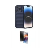 MARSİLYAN™- iPhone 15 Pro Kılıf Atlas Koleksiyonu - Siyah 3D Antistatik Mat Seramik Nano Ekran Koruyucu
