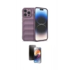 MARSİLYAN™- iPhone 15 Pro Kılıf Atlas Koleksiyonu - Siyah 3D Antistatik Mat Seramik Nano Ekran Koruyucu