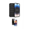 MARSİLYAN™- iPhone 15 Pro Kılıf Atlas Koleksiyonu - Siyah 3D Antistatik Mat Seramik Nano Ekran Koruyucu