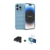 MARSİLYAN™- iPhone 15 Pro Kılıf Atlas Koleksiyonu - Siyah 3D Antistatik Seramik Nano Ekran Koruyucu + Raze Metal Kamera Lens - GS