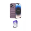 MARSİLYAN™- iPhone 15 Pro Kılıf Atlas Koleksiyonu - Siyah Bilvis 5in1 3D Magic Cam Ekran Koruyucu