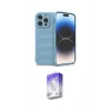 MARSİLYAN™- iPhone 15 Pro Kılıf Atlas Koleksiyonu - Siyah Bilvis 5in1 3D Magic Cam Ekran Koruyucu