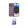 MARSİLYAN™- iPhone 15 Pro Kılıf Atlas Koleksiyonu - Siyah Bilvis 5in1 5D Magic Hayalet Cam Ekran Koruyucu