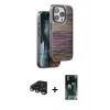 MARSİLYAN™- iPhone 15 Pro Kılıf Atlas Minimal Özel Seri - Şeffaf 360 Full Body Arka Koruyucu + Raze Metal Kamera Lens - LT