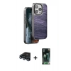 MARSİLYAN™- iPhone 15 Pro Kılıf Atlas Minimal Özel Seri - Şeffaf 360 Full Body Arka Koruyucu + Raze Metal Kamera Lens - LT
