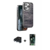 MARSİLYAN™- iPhone 15 Pro Kılıf Atlas Minimal Özel Seri - Şeffaf 360 Full Body Arka Koruyucu + Raze Metal Kamera Lens - LT