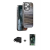 MARSİLYAN™- iPhone 15 Pro Kılıf Atlas Minimal Özel Seri - Şeffaf 360 Full Body Arka Koruyucu + Raze Metal Kamera Lens - SH