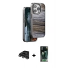 MARSİLYAN™- iPhone 15 Pro Kılıf Atlas Minimal Özel Seri - Şeffaf 360 Full Body Arka Koruyucu + Raze Metal Kamera Lens - TMGI