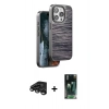 MARSİLYAN™- iPhone 15 Pro Kılıf Atlas Minimal Özel Seri - Şeffaf 360 Full Body Arka Koruyucu + Raze Metal Kamera Lens - TMGI