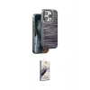 MARSİLYAN™- iPhone 15 Pro Kılıf Atlas Minimal Özel Seri - Siyah Bilvis 3D Mat Cam Ekran Koruyucu