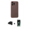 MARSİLYAN™- iPhone 15 Pro Kılıf Atlas Minimal Prime - Şeffaf 360 Full Body Arka Koruyucu + Raze Metal Kamera Lens - SH