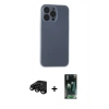 MARSİLYAN™- iPhone 15 Pro Kılıf Atlas Minimal Prime - Şeffaf 360 Full Body Arka Koruyucu + Raze Metal Kamera Lens - SH