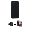 MARSİLYAN™- iPhone 15 Pro Kılıf Atlas Minimal Prime - Siyah 3D Antistatik Mat Seramik Nano Ekran Koruyucu + Raze Metal Kamera Lens - TMGI