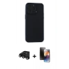MARSİLYAN™- iPhone 15 Pro Kılıf Atlas Minimal Prime - Siyah 3D Antistatik Mat Seramik Nano Ekran Koruyucu + Raze Metal Kamera Lens - SH