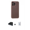 MARSİLYAN™- iPhone 15 Pro Kılıf Atlas Minimal Prime - Siyah Bilvis 0.18mm Plus Cam Ekran Koruyucu + Raze Metal Kamera Lens - LT