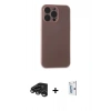 MARSİLYAN™- iPhone 15 Pro Kılıf Atlas Minimal Prime - Siyah Bilvis 0.18mm Plus Cam Ekran Koruyucu + Raze Metal Kamera Lens - TMGI