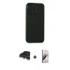 MARSİLYAN™- iPhone 15 Pro Kılıf Atlas Minimal Prime - Siyah Bilvis 3D Mat Cam Ekran Koruyucu + Raze Metal Kamera Lens - GS