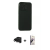 MARSİLYAN™- iPhone 15 Pro Kılıf Atlas Minimal Prime - Siyah Bilvis 3D Mat Cam Ekran Koruyucu + Raze Metal Kamera Lens - SH