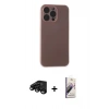 MARSİLYAN™- iPhone 15 Pro Kılıf Atlas Minimal Prime - Siyah Bilvis 3D Mat Cam Ekran Koruyucu + Raze Metal Kamera Lens - SH