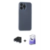 MARSİLYAN™- iPhone 15 Pro Kılıf Atlas Minimal Prime - Siyah Bilvis 5in1 5D Magic Hayalet Cam Ekran Koruyucu + Raze Metal Kamera Lens - LT