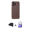 MARSİLYAN™- iPhone 15 Pro Kılıf Atlas Minimal Prime - Siyah Bilvis 5in1 5D Magic Hayalet Cam Ekran Koruyucu + Raze Metal Kamera Lens - LT