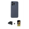 MARSİLYAN™- iPhone 15 Pro Kılıf Atlas Minimal Prime - Siyah Buffer Cam Ekran Koruyucu + Raze Metal Kamera Lens - LT