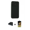 MARSİLYAN™- iPhone 15 Pro Kılıf Atlas Minimal Prime - Siyah Buffer Cam Ekran Koruyucu + Raze Metal Kamera Lens - LT