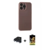 MARSİLYAN™- iPhone 15 Pro Kılıf Atlas Minimal Prime - Siyah Buffer Cam Ekran Koruyucu + Raze Metal Kamera Lens - LT