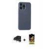 MARSİLYAN™- iPhone 15 Pro Kılıf Atlas Minimal Prime - Siyah Buffer Cam Ekran Koruyucu + Raze Metal Kamera Lens - GS