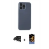 MARSİLYAN™- iPhone 15 Pro Kılıf Atlas Minimal Prime - Siyah Buffer Hayalet Cam Ekran Koruyucu + Raze Metal Kamera Lens - GS