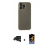 MARSİLYAN™- iPhone 15 Pro Kılıf Atlas Minimal Prime - Siyah Buffer Hayalet Cam Ekran Koruyucu + Raze Metal Kamera Lens - GS