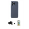 MARSİLYAN™- iPhone 15 Pro Kılıf Atlas Minimal Prime - Siyah Polymer Nano Ekran Koruyucu + Raze Metal Kamera Lens - SH