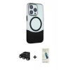 MARSİLYAN™- iPhone 15 Pro Kılıf Çekirdek Asil Özel Seri - Şeffaf Pasifik Cam Ekran Koruyucu + Raze Metal Kamera Lens - SH