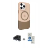 MARSİLYAN™- iPhone 15 Pro Kılıf Çekirdek Asil Özel Seri - Şeffaf Royal Nano Ekran Koruyucu + Lacivert Raze Metal Kamera Lens