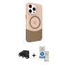 MARSİLYAN™- iPhone 15 Pro Kılıf Çekirdek Asil Özel Seri - Şeffaf Royal Nano Ekran Koruyucu + Raze Metal Kamera Lens - SH