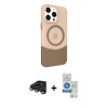 MARSİLYAN™- iPhone 15 Pro Kılıf Çekirdek Asil Özel Seri - Şeffaf Royal Nano Ekran Koruyucu + Raze Metal Kamera Lens - TMGI