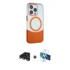 MARSİLYAN™- iPhone 15 Pro Kılıf Çekirdek Asil Özel Seri - Siyah 3D Antistatik Cam Ekran Koruyucu + Raze Metal Kamera Lens - TMGI
