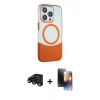 MARSİLYAN™- iPhone 15 Pro Kılıf Çekirdek Asil Özel Seri - Siyah 3D Antistatik Mat Seramik Nano Ekran Koruyucu + Raze Metal Kamera Lens - SH