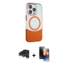 MARSİLYAN™- iPhone 15 Pro Kılıf Çekirdek Asil Özel Seri - Siyah 3D Antistatik Mat Seramik Nano Ekran Koruyucu + Raze Metal Kamera Lens - GS