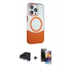 MARSİLYAN™- iPhone 15 Pro Kılıf Çekirdek Asil Özel Seri - Siyah 3D Antistatik Mat Seramik Nano Ekran Koruyucu + Raze Metal Kamera Lens - LT