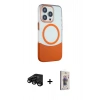 MARSİLYAN™- iPhone 15 Pro Kılıf Çekirdek Asil Özel Seri - Siyah Bilvis 3D Cam Ekran Koruyucu + Raze Metal Kamera Lens - SH