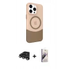 MARSİLYAN™- iPhone 15 Pro Kılıf Çekirdek Asil Özel Seri - Siyah Bilvis 3D Mat Cam Ekran Koruyucu + Raze Metal Kamera Lens - TMGI