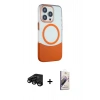 MARSİLYAN™- iPhone 15 Pro Kılıf Çekirdek Asil Özel Seri - Siyah Bilvis 3D Mat Cam Ekran Koruyucu + Raze Metal Kamera Lens - SH