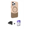 MARSİLYAN™- iPhone 15 Pro Kılıf Çekirdek Asil Özel Seri - Siyah Bilvis 5in1 3D Magic Cam Ekran Koruyucu + Raze Metal Kamera Lens - GS