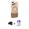MARSİLYAN™- iPhone 15 Pro Kılıf Çekirdek Asil Özel Seri - Siyah Bilvis 5in1 3D Magic Cam Ekran Koruyucu + Raze Metal Kamera Lens - TMGI