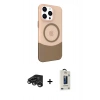 MARSİLYAN™- iPhone 15 Pro Kılıf Çekirdek Asil Özel Seri - Siyah Bilvis Hayalet Cam Ekran Koruyucu + Raze Metal Kamera Lens - TMGI