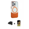 MARSİLYAN™- iPhone 15 Pro Kılıf Çekirdek Asil Özel Seri - Siyah Buffer Cam Ekran Koruyucu + Raze Metal Kamera Lens - SH
